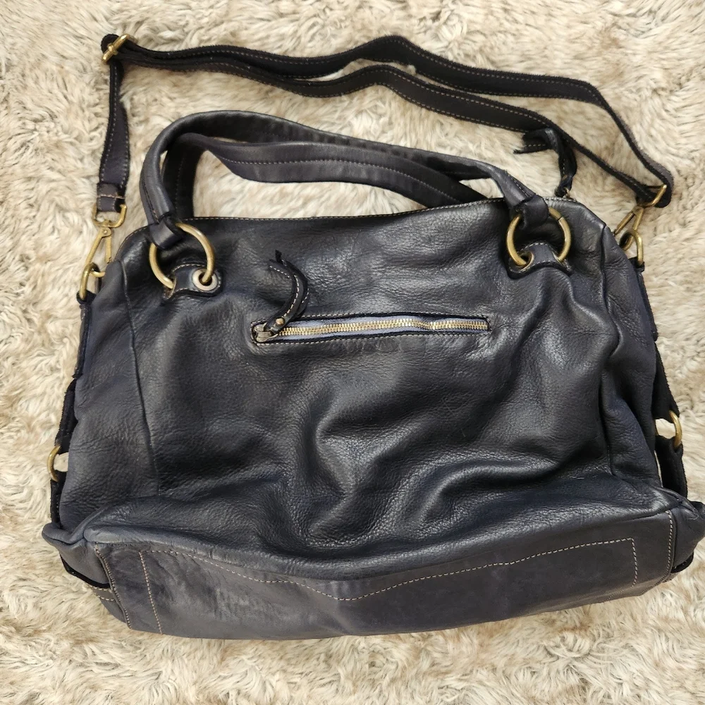 Juliana Cortini Black Leather Weaved Tote With Detachable Shoulder Strap‎